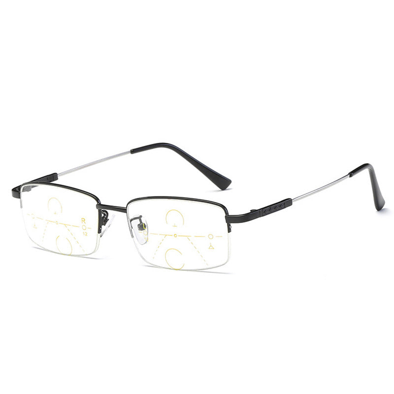 Titanium progressive far and near dual-use reading glasses-CZ